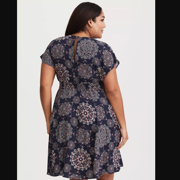Torrid Mini Challis Tie-Front Dress 2 - Picture 2 of 5